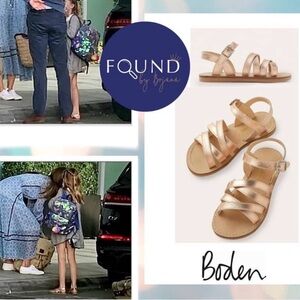 ASO Princess Charlotte of Wales Mini Boden Rose Gold Metallic Strappy Sandals
